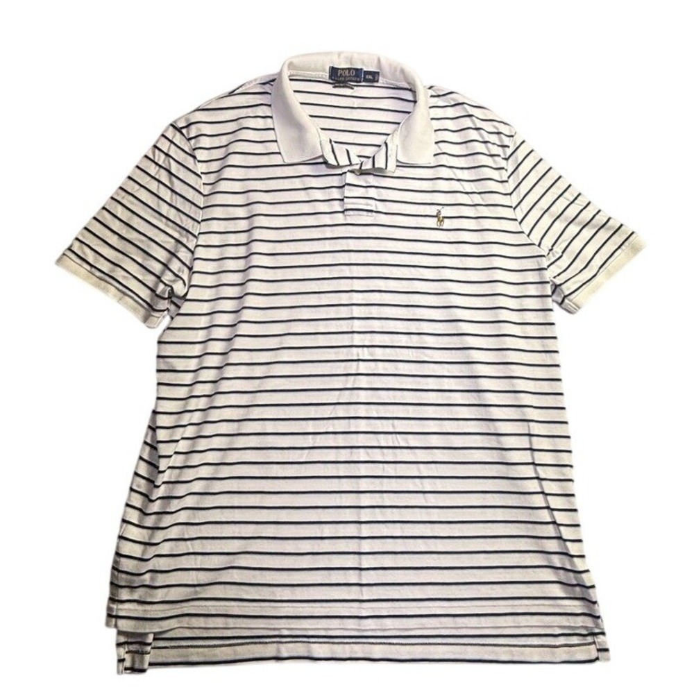 Polo Ralph Lauren Mens XXL Striped Pima Soft Touch Cotton Polo Shirt-2362